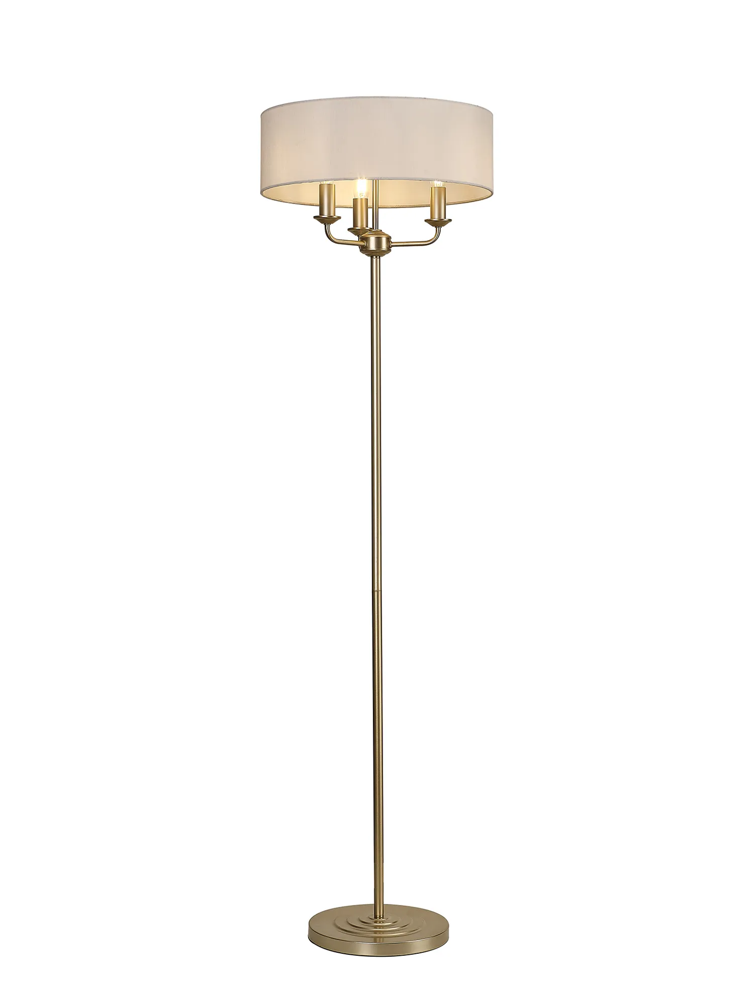 Banyan 45cm 3 Light Floor Lamp Champagne Gold, White